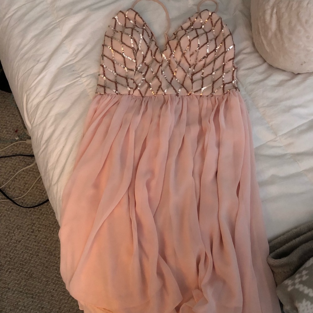 blush pink formal dress